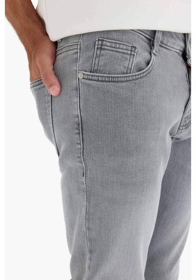 Defacto Pedro Slim Fit Dar Kalıp Normal Bel Dar Paça Jean Pantolon D0027ax25aunm55 Gri