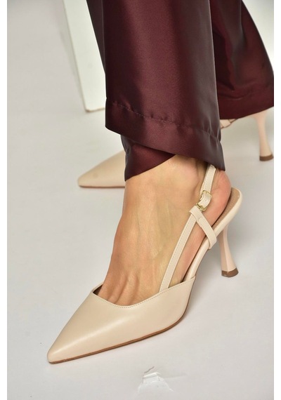 Fox Shoes U480441109 Ten İnce Topuklu Kadın Abiye Ayakkabı Ten