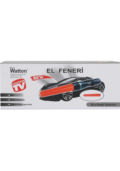 Watton Wt-267 Q5 Led 130 Lümen Pilli El Feneri Aliminyum Gövde Siyah