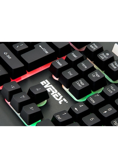 Everest KMX-99 Usb Gökkuşağı Zemin Aydınlatmalı Q Oyuncu Klavye Mouse Set