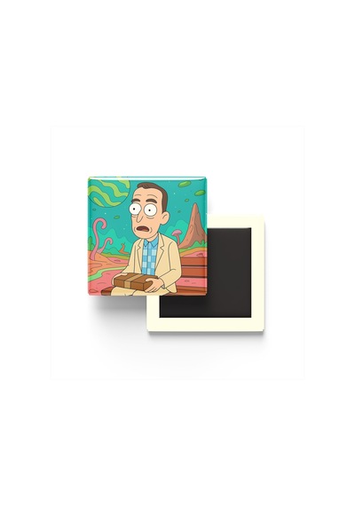 Forrest Gump - 9x9 Cm Baskılı Kare Buzdolap Magneti