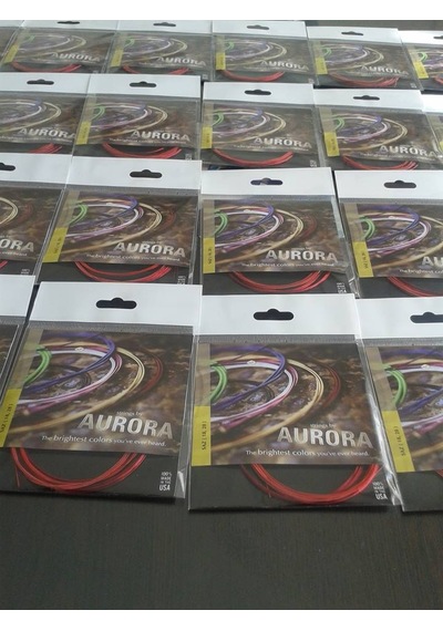 Aurora Kırmızı Usa Profesyonel Uzun Sap Bağlama Teli Set-0.20 No