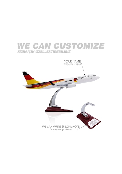 Zekupp - Maket Uçak - Boeing 737-800 1/100 - ALMANYA ÖZEL TASARIM Model Uçak
