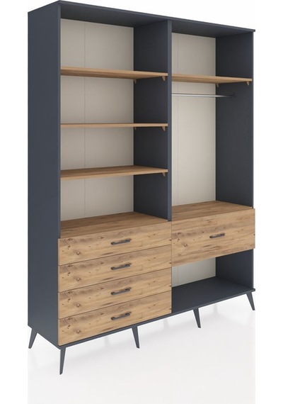 Hyperion Gardrop 6 Raflı 5 Çekmeceli Tek Askılı 176x44x221 Antrasit-çam Çam Hyperion Gardrop 6 Raflı 5 Çekmeceli Tek Askılı 176x44x221 Antrasit-çam Çam