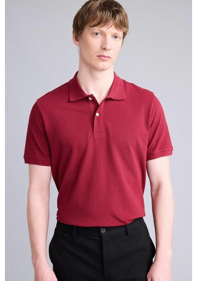 Defacto %100 Pamuk Polo Tişört E9504ax26spbr285 Bordo-br285