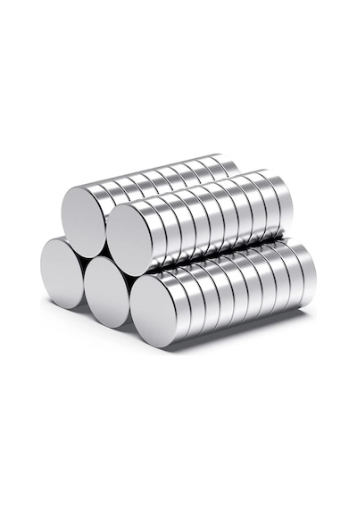 10 Adet 10x2mm Yuvarlak Neodyum Mıknatıs Güçlü Magnet Nikel Kaplamalı Gümüş