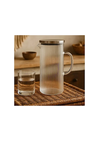 Marco İnce Desenli Cam Sürahi 1500 Ml 2 Li
