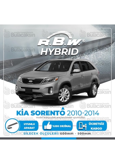 Rbw Hybrid Kia Sorento 2010 - 2014 Ön Silecek Takımı - Hibrit