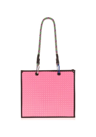 Bilik Deri Pembe Kumaş Kadın Omuz Çantası Blkf Square 001