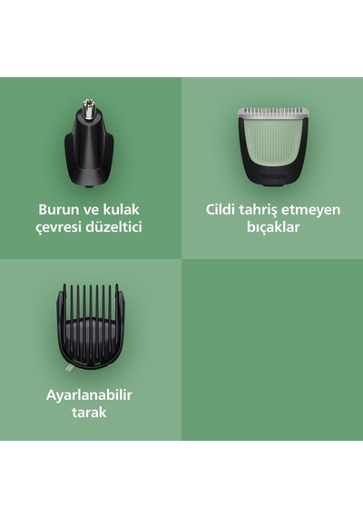 Tr 3000 Serisi 7 İn 1, Erkek Bakım Seti, Yüz&saç Tıraş Makinesi, Cilt Dostu Bıçaklar, Mg3930/15 1 - 2 Saat