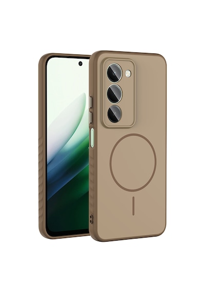 Zore Redmi 15 Kılıf M-safe Şarj Özellikli Zore Tea Kapak - Gold Altın