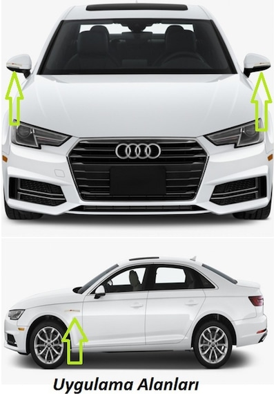 Audi A4 S Line Logo Beyaz Karbon Desen Damla Epoksi Ayna Çamurluk