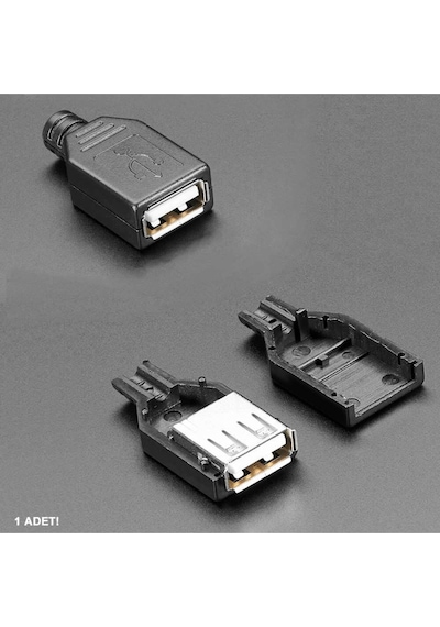 Kutulu Usb Type A Dişi Soket Usb 2.0 4 Pin Plastik Kapak Dıy Tip Elektronik
