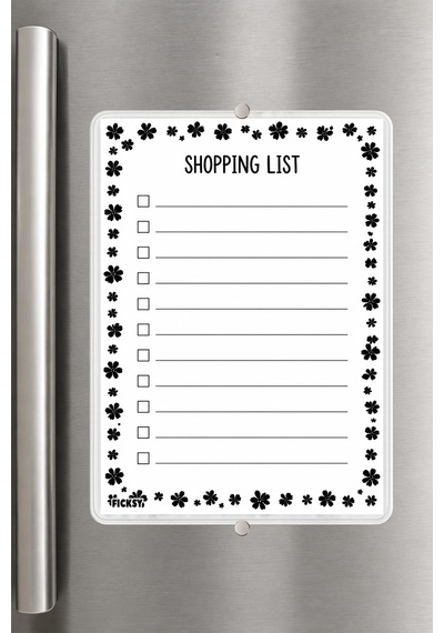 Alışveriş Listesi - A5 - Mıknatıslı - Pvc - Buzdolabı Notluk & Masaüstü - Yaz Sil - Planlayıcı - 4274 Çok Renkli