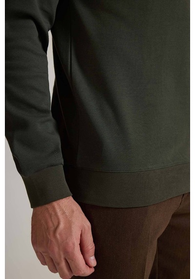 Ysf Erkek Yeşil Bisiklet Yaka Pamuklu Sweatshirt