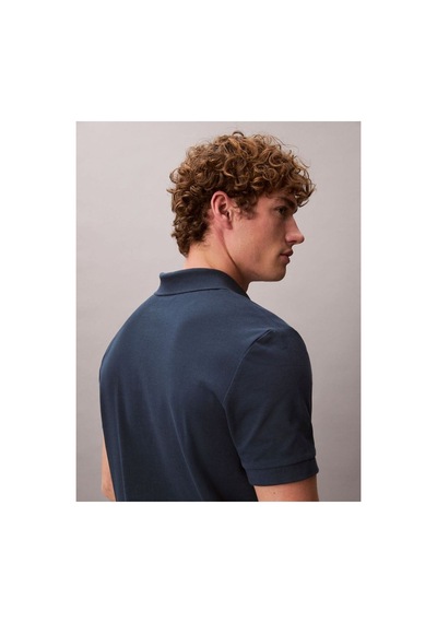 Calvin Klein Erkek Normal Kesim Pamuklu Kısa Kollu Lacivert Polo Yaka T-shirt-16176 Lacıvert