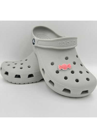 Crocs Terlik Süsü Ve Aksesuarı , Çanta Süsü Jibbitz 3d Kabartma Şeker 05 Görsel Figür Aksesuar Pembe-beyaz