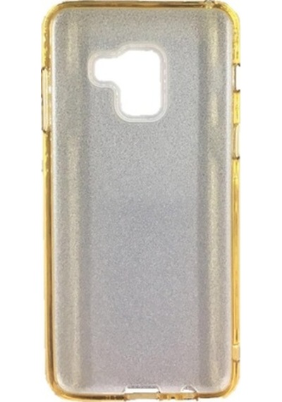 Samsung Uyumlu A8 Plus (A730) 3In1 Simli Silikon Arka Kapak Gold