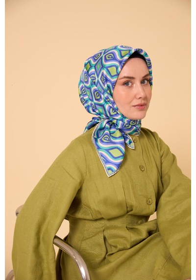 Silk Home Twill İpek Eşarp 11470-26 Turkuaz, Fıstık Yeşili, Lacivert, Beyaz