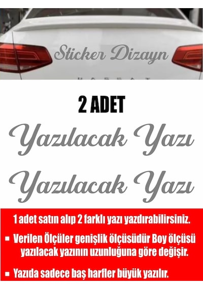Sticker Usta Kişiye Özel Yazı - 2 Adet Isim Soyisim - Araba - Oto - Araç -motosiklet - 00097 Si