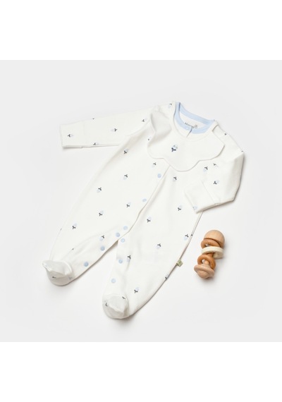 Biorganic Love Floral Yenidoğan Bebek Tulum 60791 Ekru