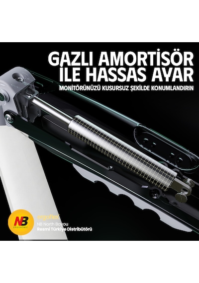 Nb Ergonomic Nb F160 17-27inch Cift Kol 2-9 Kg Amortisorlu Monitor Standı Beyaz