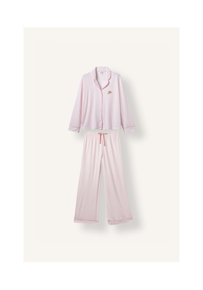 Defacto Regular Fit Uzun Kollu Pötikare Desenli 2li Pijama Takım H8799ax26aupn130 Pembe-pn130