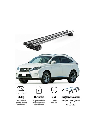 Pençe Lexus Rx 350 Iıı Al10-fl 2012-2015 Uyumlu Gri Ara Atkı Port Bagaj Tavan Barı