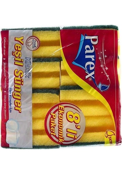 Klasik Yeşil Sünger Oluklu 8'li