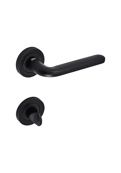 Sese Araç Modeli Yuvarlak Rozetli Wc Kapı Kolu Siyah 200-222r-02-02
