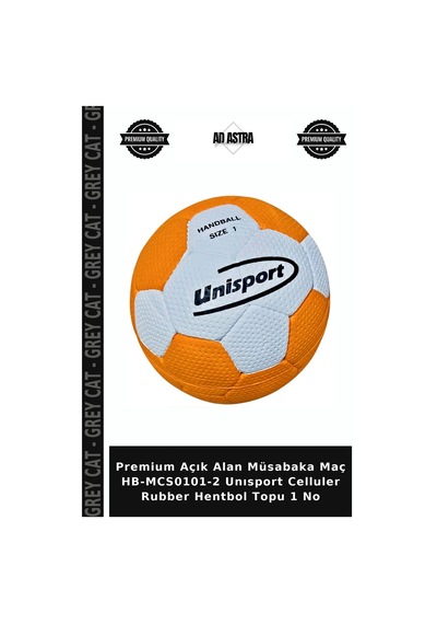 Premium Açık Alan Müsabaka Maç Hb-mcs0101-2 Unısport Celluler Rubber Hentbol Topu 1 No Beyaz - Turuncu