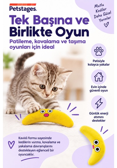Petstages Catnip Boomerang Buddy Catnipli Kedi Oyuncağı Peluş