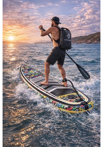 Paddle Board Sup Bodi Emoji Head Şişme Stand 350x84x15cm Full Set