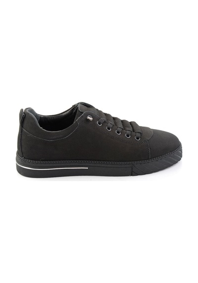 Bambi Siyah Nubuk Hakiki Deri Erkek Sneaker E01610196501