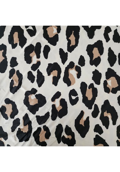 Hedea Leopar İzleri Saten Fular 70x70 Cm Beyaz