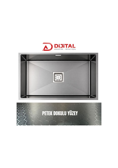 Gl General Neo 70 40x70 Antrasit Petek Dokulu Çelik Mutfak Eviyesi 304 Paslanmaz Çelik 1mm