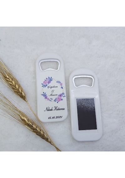 Mavi Pembe Çiçek Baskılı Dikey Açacak Magnet 4,5x10,5 Cm(30 Adet)