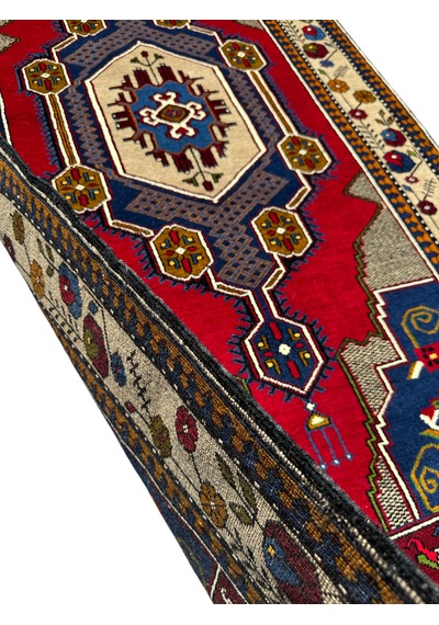 El Dokuma Sıfır Yahyalı 113x235 Kök Boya %100 Yün Yolluk Halı Lacivert