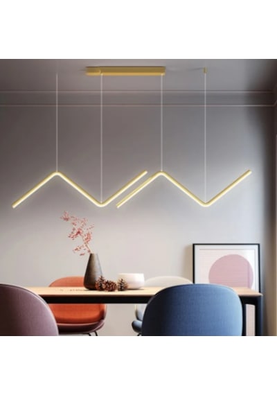 Eskitme Gold 120 cm Led 3000K Sarı Işık Modern Avize Yemek Masası
