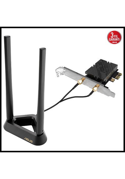 Asus Pce-be92bt, Wıfı7, Be9400, 5764-2882-688mbps, 6ghz-5ghz- 2.4ghz, Bluetooth 5.4, Pcıe Ağ Adaptör