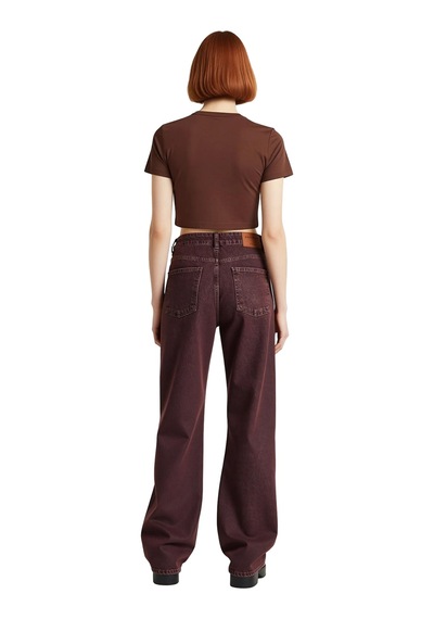 Ersefa Kadın Wide Leg Denim Pantolon Yüksek Bel Fonksiyonel Dayanıklı Ka Bordo Ersefa Kadın Wide Leg Denim Pantolon Yüksek Bel Fonksiyonel Dayanıklı Ka Bordo