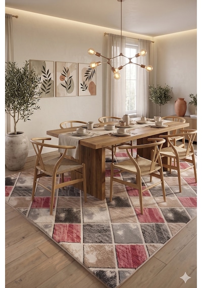 Villadia Home Textile Kaymaz Taban Modern Desen Yıkanabilir Leke Tutmaz Kolay Temizlenir Dört Mevsim Yolluk Koridor Salon Yatak Mutfak Odası Mürdüm