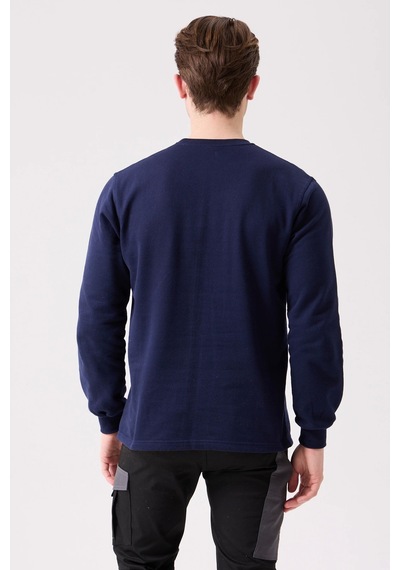 Galanthus Basic Sweatshirt - Uzun Kollu, Pamuklu, Rahat Kesim, Günlük Ve İş Kullanımı Lacivert