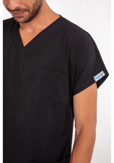 Siyah Renk Çamaşır Suyuna Ve Hipoya Dayanıklı Cerrahi Üniforma Scrubs Unisex Model Siyah