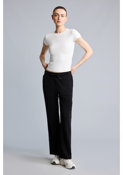 Defacto Straight Fit Beli Bağcıklı Standart Paça Modal Sporcu Eşofman Altı H7169ax26aubk81 Siyah-bk81