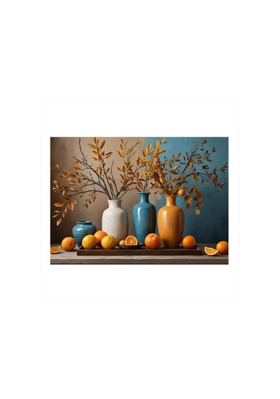 Vazo İçinde Sonbahar Dalları Art Mdf Tablo