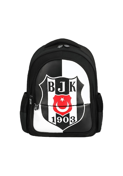 Beşiktaş 3 Bölmeli Bjk 1903 Logo Baskılı Suni Deri Okul Sırt Çantası Siyah 25360 Siyah