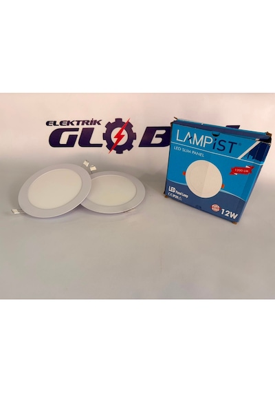 Lampist 12w Sıva Altı Slim Panel Led Beyaz Kasa 6500k Beyaz Işık Yuvarlak Spot Tavan Lambası 2 Adet Trafolu Tam Set