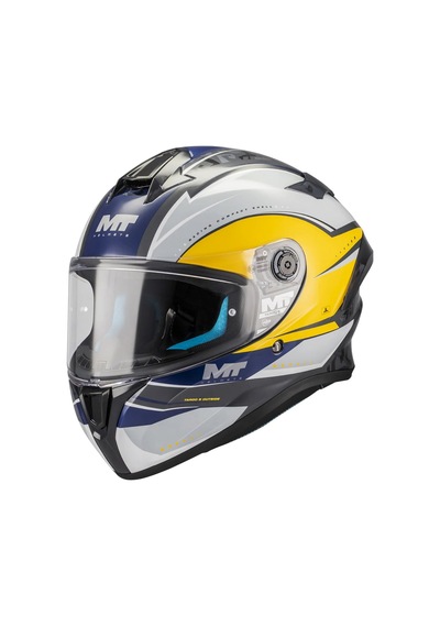 Mt Helmets Targo S Outside C3 Kapalı Kask Siyah - Beyaz - Sarı