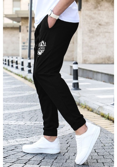 Blackjack Giyim Erkek Slim Fit Jogger Eşofman Altı Siyah Chines